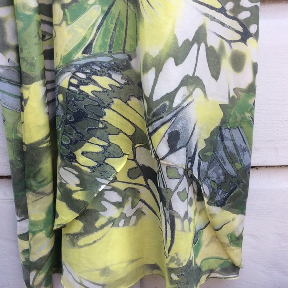 New Anilee green silk A line watercolor dress 0 - Picture 3 of 6